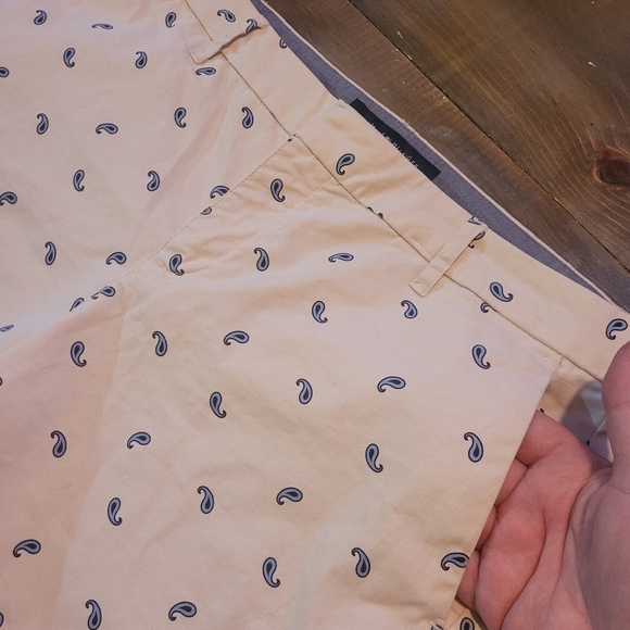 American Eagle Cream Colored Shorts With Blue Paisley Print 8 - Picture 2 of 5